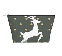 Navidad Libre De Oro Y Gris, Bolsa de artículos de tocador Bolsa de Maquillaje Bolsa de cosméticos Bolsa de artículos de tocador de Viaje portátil