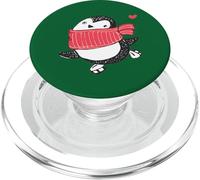 Navidad Lindo bebé pingüino w Bufanda Patinaje Hielo corazón Rojo PopSockets PopGrip para MagSafe