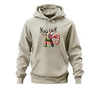 Navidad loco reno bastón de caramelo divertido dibujos animados unisex sudadera con capucha sudadera con capucha, naturaleza, XL