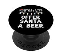 Navidad Más Probable Oferta Santa Funny Xmas Match Dad Men PopSockets PopGrip Adhesivo