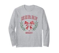Navidad Merry and Bright Bow Manga Larga