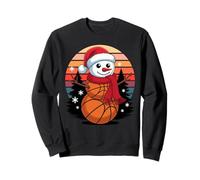 Navidad Muñeco De Nieve Baloncesto Cesta Aro Jugador Sudadera