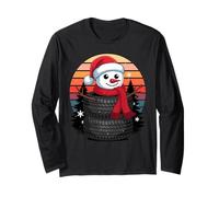 Navidad Muñeco De Nieve Coche Neumáticos Mecánico Garaje Manga Larga