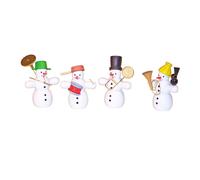 Navidad Muñeco de Nieve Cuarteto Con Instrumentos Colorido Bxhxt 5x6x4cm Nueva