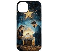 Navidad Nacimiento de Jesús Belén Estrella Arte Cristiano Carcasa para iPhone 14 Plus