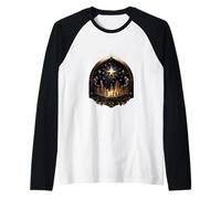 Navidad Nacimiento de Jesús Belén Estrella Christian X-Mas Camiseta Manga Raglan