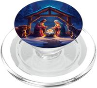 Navidad Navidad Nacimiento de Jesús Belén Estrella Christian PopSockets PopGrip para MagSafe