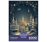 Navidad Nevada Feliz Año Nuevo Puzzles Imposible,desafío for Adults Juego EduGatoivo 1000 Piezas Obra De Arte De Juego De para Adultos Y Niños A Partir De 12 Años 38x26cm/1000pcs