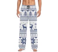 Navidad Pantalon Pijama Hombre, Navideños Pantalones De Pijama Hombre, Pantalón De Dormir Franela Ropa De Dormir con Bolsillos Y Cordón Pantalones Cintura Elastica para Tiempo Libre Y Christmas