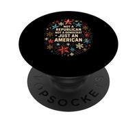 Navidad patriótica Just an American Cool Mens Funny Politics PopSockets PopGrip Adhesivo