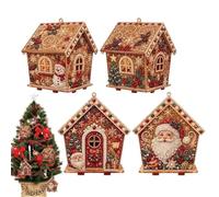 Navidad perlas arte muñecos de nieve casa de madera adornos decorativos