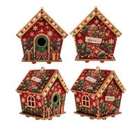 Navidad perlas arte muñecos de nieve casa de madera adornos decorativos