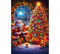 Navidad - Puzle de 200 Piezas - Rompecabezas DIY Pintura, Entretenimiento Creativo, para Adultos Mayores de 14 años Decoración del Hogar