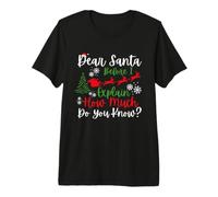 Navidad Querido Papá Noel Antes de Explicar cuánto Sabes? Camiseta Premium