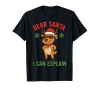 Navidad Querido Papá Noel Puedo explicar reno travieso Camiseta