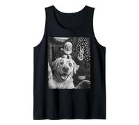 Navidad Santa Claus Merry X-Mas Funny Dog Selfie Hombres Mujeres Camiseta sin Mangas