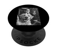 Navidad Santa Claus Merry X-Mas Funny Dog Selfie Hombres Mujeres PopSockets PopGrip Adhesivo