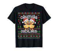 Navidad Santa Dibujos Animados Patitos Feos Navidad Suéter Patos Camiseta
