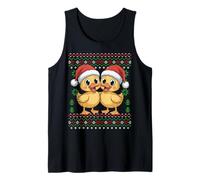 Navidad Santa Dibujos Animados Patitos Feos Navidad Suéter Patos Camiseta sin Mangas