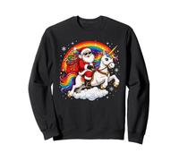 Navidad Santa Montando Unicornio Navidad Familia Celebración Sudadera