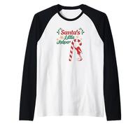 Navidad - Santa 's Little Helper Elfo Camiseta Manga Raglan