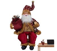 Navidad Sentado Santa Claus - 13.8inch Navidad Felpa Santa Claus - Peluche de temporada navideño tradicional para el hogar, oficina, escaparate