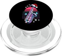 Navidad Synthwave Saxofón Saxofonista PopSockets PopGrip para MagSafe