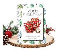 Navidad Tarjeta holográfica de varias páginas Folleto Festivo Papá Noel | Libro de tarjetas de felicitación de Navidad con páginas temáticas y espacios para mensajes personalizados