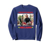 Navidad Ted Lasso I Believe in Believe Sudadera, Unisex para Adultos, Azul Marino, XXL
