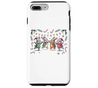 Navidad, Tortuga, Conejo, Baile Feliz, Luces Festivas, bastón de Caramelo Carcasa para iPhone 7 Plus/8 Plus