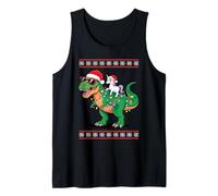 Navidad Unicornio T-Rex Dinosaurio Tyrannosaurus Rex Camiseta sin Mangas