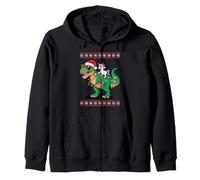 Navidad Unicornio T-Rex Dinosaurio Tyrannosaurus Rex Sudadera con Capucha