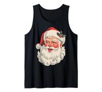 Navidad Vintage Antigua Cara de Papá Noel Navidad 2025 Camiseta sin Mangas