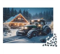 Navidad Wooden House Puzzle Imposible,desafío for Adults Tractor Juego Educativo 1000 Piezas Obra De Arte De Juego De para Adultos Y Niños Mayores De 12 Años 1000pcs (75x50cm)