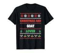 Navidad y Amante de la Cabra - Navidad FEA de Cabra Camiseta gráfica económica, Hombre, Negro, XL