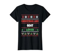 Navidad y Amante de la Cabra - Navidad FEA de Cabra Camiseta gráfica económica, Mujer, Negro, S