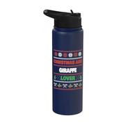 Navidad y amante de la jirafa - Jirafa fea Navidad Stainless Steel Insulated Water Bottle
