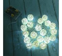 Navideñas Cadena de Luces esférico, Surwin con Pilas Guirnaldas Luminosas de Interior Decoración para Exterior, Jardines, Fiesta de Navidad (blanco,2.2M/20LED)