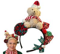 Navideñas para Mujer,Diadema Con Diseño De Oso Para El Pelo | Diadema de Oso,para Fiestas Cumpleaños Celebraciones Fotografía Festivales y Uso Diario