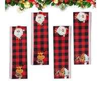 Navideñas Tiradores de Armario Protector de pomos con peluche para | Protector Tirador Puerta Frigorífico Armario lavavajillas microondas horno casa cocina Juego de cuatro piezas tipo B