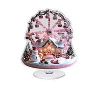 navideño La Rueda Panorámica - Expositor Festivo Giratorio único | Decoración Hogar Nieve De Acrílico 2D Base 360° | para Regalos De Y Decoraciones para, Recuerdos Luminosos De Va