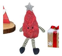 Navideño Peluche para Estante Miniatura Coleccionable Árbol Navidad | Mesa Muñeco Patas Largas Para escritorio repisa chimenea mesa biblioteca oficina dormitorio Rojo