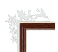 Navideño Puerta de Madera Estacional con Muñeco de Nieve y Alce | Cartel Esquinero para Marco Puerta Salón, Dormitorio, Pasillo, Entrada, Cafetería, Pared, B