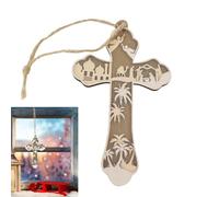 Navideños Cristianos,Colgante Decorativo De Madera | Decoraciones Navideñas Cristianas 2D del Nacimiento,Para Iglesia Hogar Adoración Fiestas Cristianas Tradiciones Familiares Tiempo De Adviento Colec
