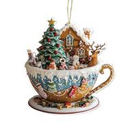 Navideños de Acrílico | Colgante Decorativo de Árbol de Navidad 2D - Decoración para Fiestas como Mochila Tote Estantería Interior de Auto Escaleras Chimenea