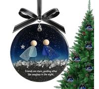 navideños de Amistad | 2D acrílico Colgante de árbol de Navidad decoración del hogar, Colgante de Amistad acrílico para árbol de Navidad, para Dormitorio, salón, Exterior, alféizares de