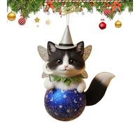 Navideños De Animales,Decoración Acrílica De Dibujos Animados 2D | de Bola de Navidad - para Familia, Exterior E Interior, Exhibición En Ventana, Decoración De Puerta, Hogar Navideño