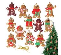 Navideños De Jengibre - 12 Piezas Decoración para Fiestas,Colgantes para Árbol De Navidad,para Eventos Bodas Cumpleaños Restaurantes Centros Comerciales