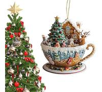 Navideños para Árbol - Decoración Navideña Plana para Árbol,Decoración para Fiestas como Mochila Tote Estantería Interior de Auto Escaleras Chimenea