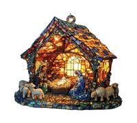 navideños para Interiores: Colgante de de Jesús, decoración Duradera para Ventanas, Acento Colorido de vidrieras, artículo Decorativo portátil | Hogar Oficina Jardín Famili